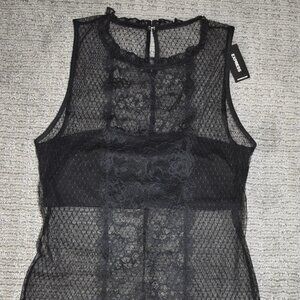 NWT Express Black Lace Sleeveless Tank, Size: S